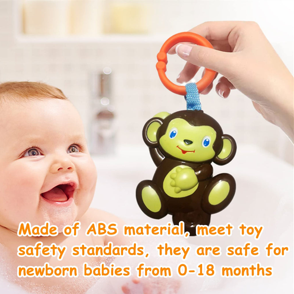 4-Pack Baby Hanging Rattle Toys – Cartoon Animal Stroller Toys for Infants, Crib Car Seat Travel Toys, Birthday Gift for Newborns