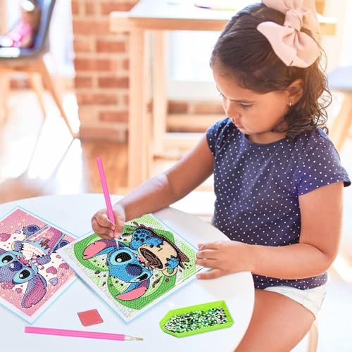 4-Pack Diamond Art Painting Kits for Kids – Cartoon Gem Art, Beginner Craft Kit, 6x6 Inch Each, by KOJEFCV
