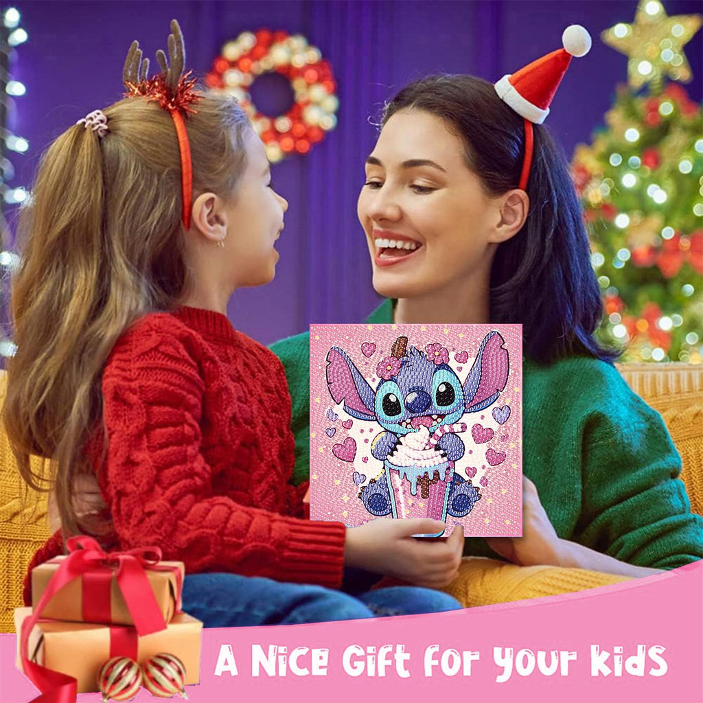 4-Pack Diamond Art Painting Kits for Kids – Cartoon Gem Art, Beginner Craft Kit, 6x6 Inch Each, by KOJEFCV