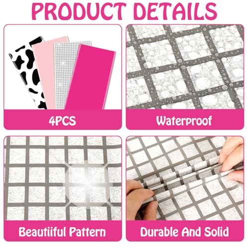 4 Pack Disco Cowgirl Plastic Tablecloths – Hot Pink Cow Print & Disco Ball Party Decor
