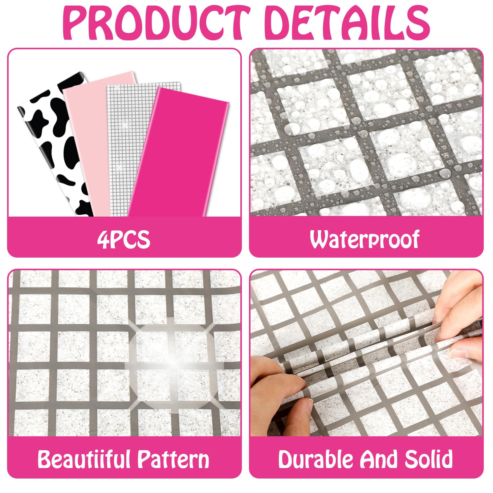 4 Pack Disco Cowgirl Plastic Tablecloths – Hot Pink Cow Print & Disco Ball Party Decor