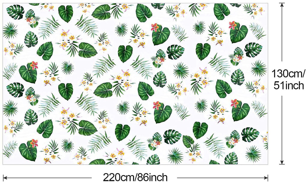4 Pack Hawaiian Luau Plastic Tablecloths 86x51 Inches – Tropical Palm Leaves Design for Party Decor