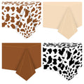 4 Pack Highland Cow Tablecloths - 87x51 Inch Disposable Plastic Party Table Covers