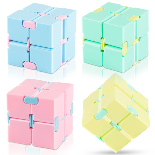 4-Pack Infinity Cube Fidget Toy Set – Stress Relief Puzzle for Kids and Adults, ADHD Focus Tool, Desk Gadget