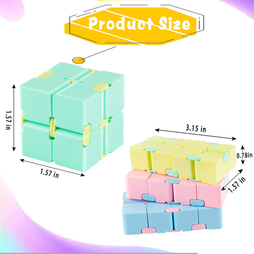 4-Pack Infinity Cube Fidget Toy Set – Stress Relief Puzzle for Kids and Adults, ADHD Focus Tool, Desk Gadget