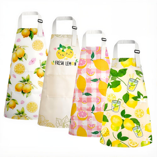 4 Pack Lemon Kids Aprons with Pockets – Adjustable Lemonade Stand Aprons for Boys and Girls