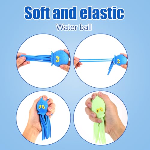 4-Pack Octopus Water Balls for Kids | Soft Sensory Bath Toys & Pool Splashers by lasuroa
