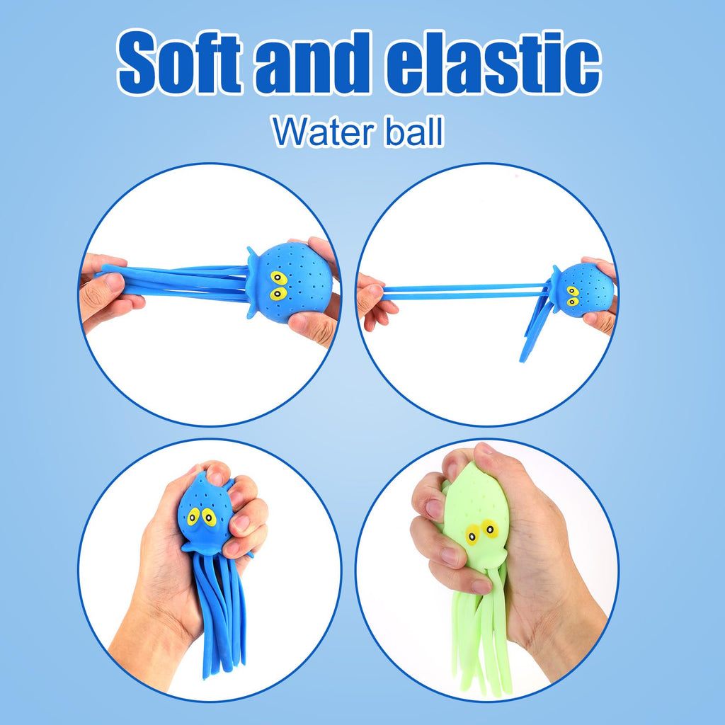 4-Pack Octopus Water Balls for Kids | Soft Sensory Bath Toys & Pool Splashers by lasuroa