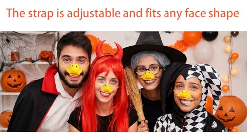 4-Pack Realistic Duck Beak Masks – Adjustable Headband Adult Costume Accessory for Group Events