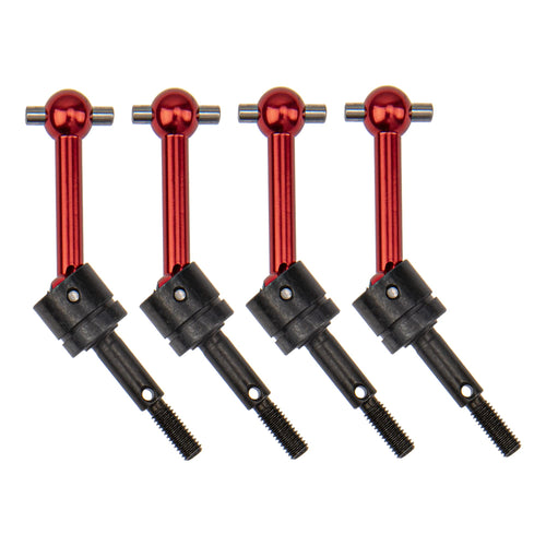 4-Pack Red Metal CVD Drive Shafts for Tamiya TT01 TT02 1/10 RC Car - Upgrade Replacement Parts