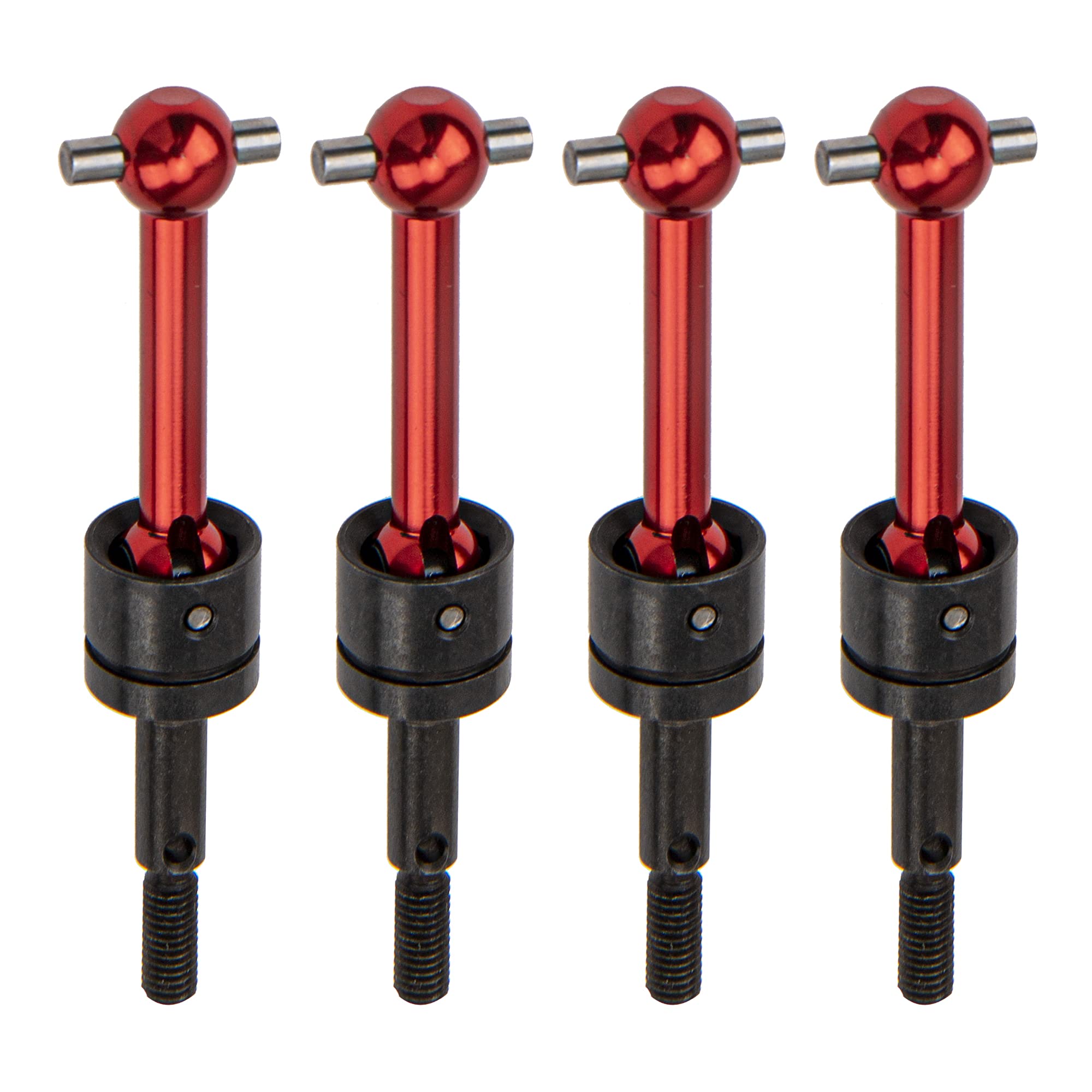4-Pack Red Metal CVD Drive Shafts for Tamiya TT01 TT02 1/10 RC Car - Upgrade Replacement Parts