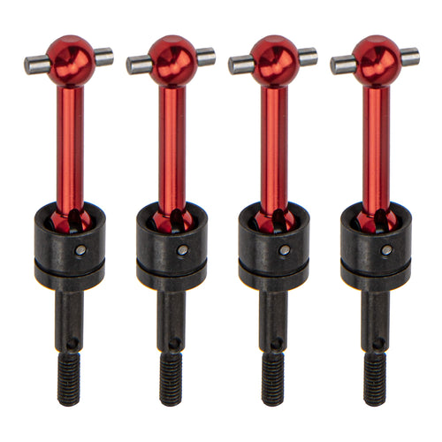 4-Pack Red Metal CVD Drive Shafts for Tamiya TT01 TT02 1/10 RC Car - Upgrade Replacement Parts