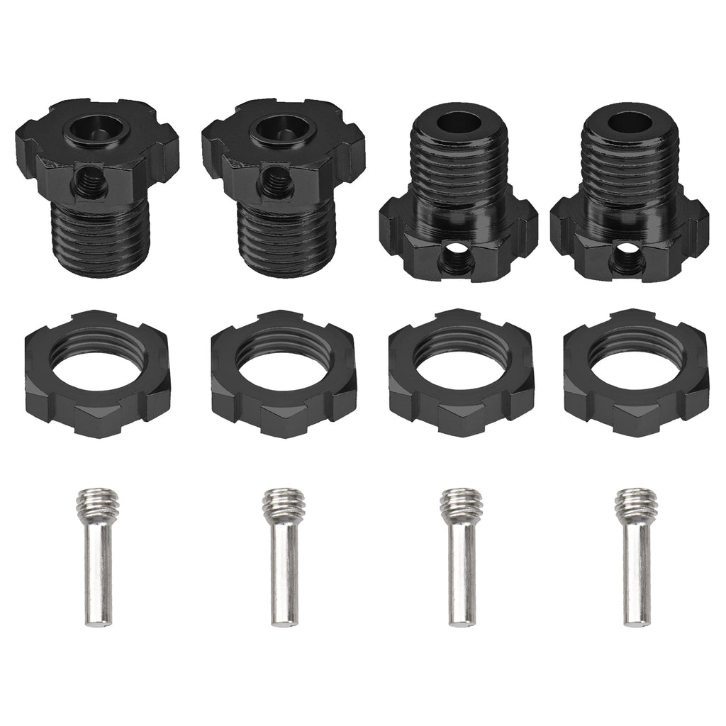 4-Pack Vgoohobby Aluminum 17mm Wheel Hex Nuts for Traxxas E-Revo Summit T-Maxx 1/10 RC Monster Trucks (Black)