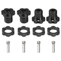 4-Pack Vgoohobby Aluminum 17mm Wheel Hex Nuts for Traxxas E-Revo Summit T-Maxx 1/10 RC Monster Trucks (Black)