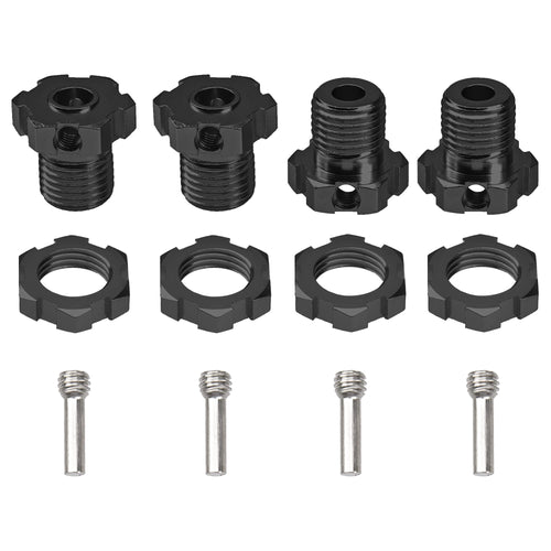 4-Pack Vgoohobby Aluminum 17mm Wheel Hex Nuts for Traxxas E-Revo Summit T-Maxx 1/10 RC Monster Trucks (Black)