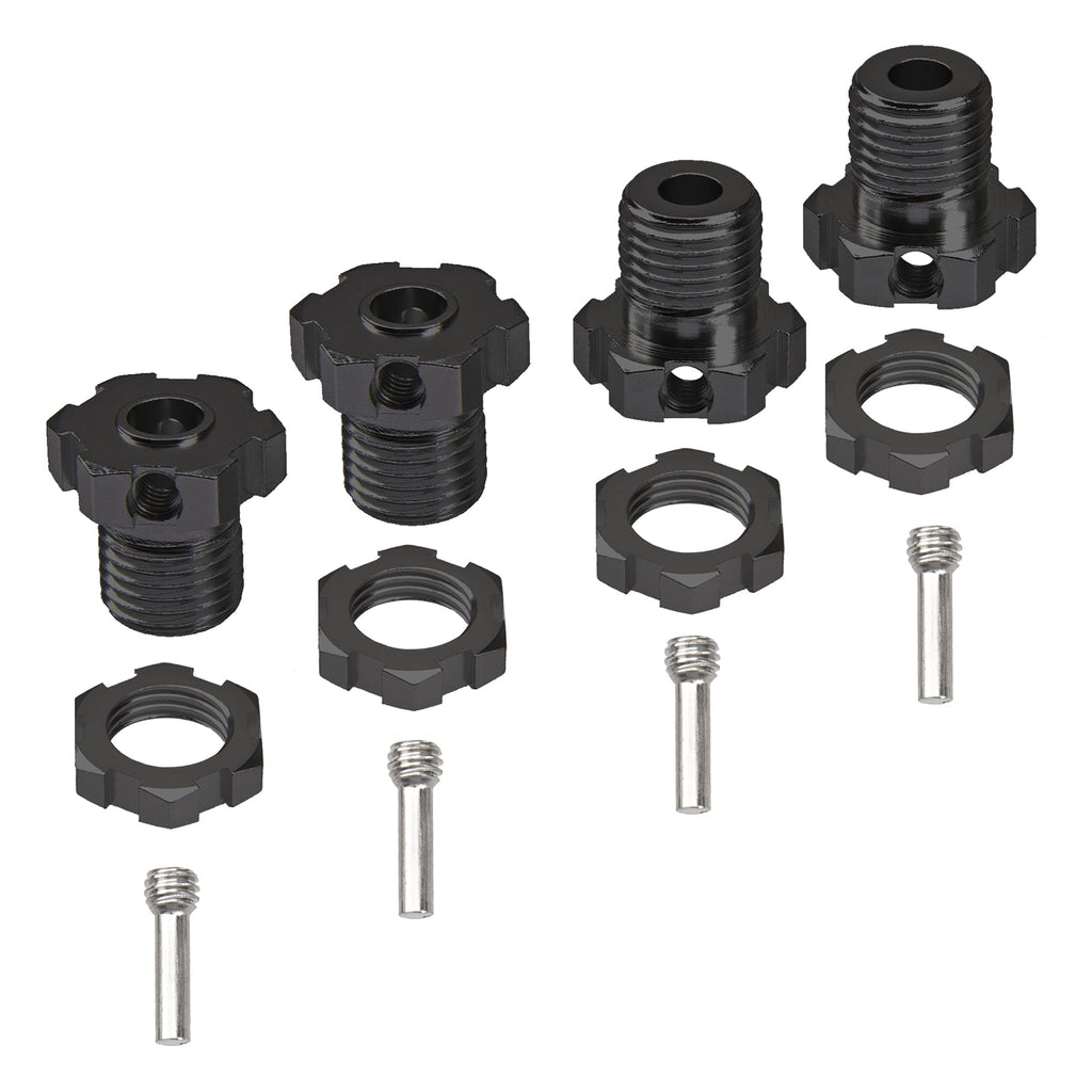 4-Pack Vgoohobby Aluminum 17mm Wheel Hex Nuts for Traxxas E-Revo Summit T-Maxx 1/10 RC Monster Trucks (Black)