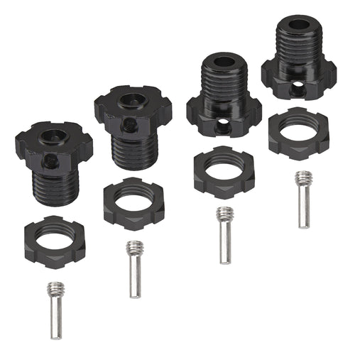 4-Pack Vgoohobby Aluminum 17mm Wheel Hex Nuts for Traxxas E-Revo Summit T-Maxx 1/10 RC Monster Trucks (Black)