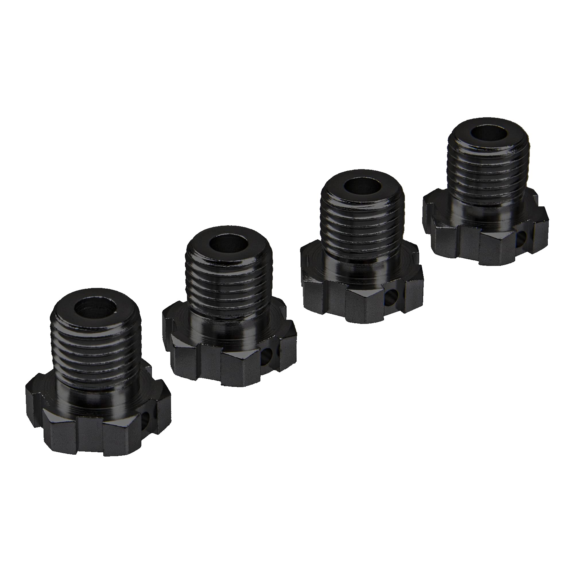 4-Pack Vgoohobby Aluminum 17mm Wheel Hex Nuts for Traxxas E-Revo Summit T-Maxx 1/10 RC Monster Trucks (Black)