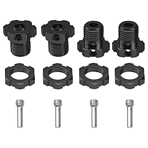 4-Pack Vgoohobby Aluminum 17mm Wheel Hex Nuts for Traxxas E-Revo Summit T-Maxx 1/10 RC Monster Trucks (Black)