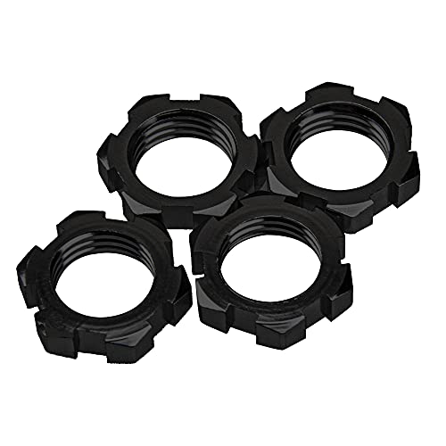 4-Pack Vgoohobby Aluminum 17mm Wheel Hex Nuts for Traxxas E-Revo Summit T-Maxx 1/10 RC Monster Trucks (Black)