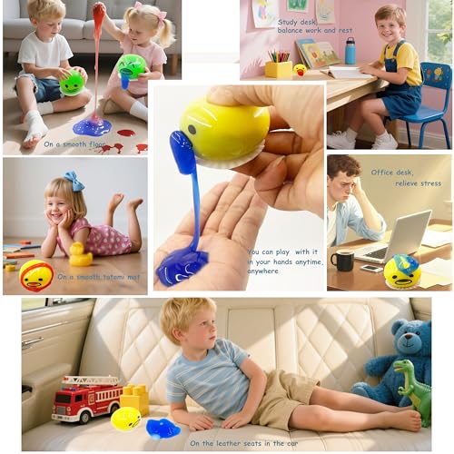 4-Pack Vomiting Egg Stress Balls with 8-Pack Slime - Funny Prank Sensory Toy for Kids & Adults
