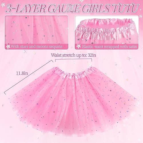 4-Piece Butterfly Fairy Costume Set for Girls 3-8 - Pink Tutu, Wings, Wand & Headband
