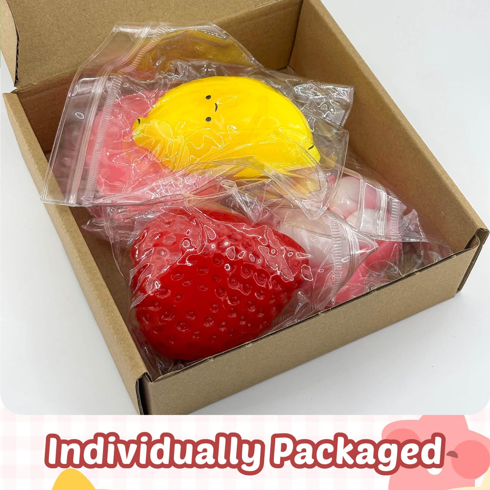4-Piece Kawaii Squishy Toys – Soft Sensory Fidget Squeeze Set for Stress Relief