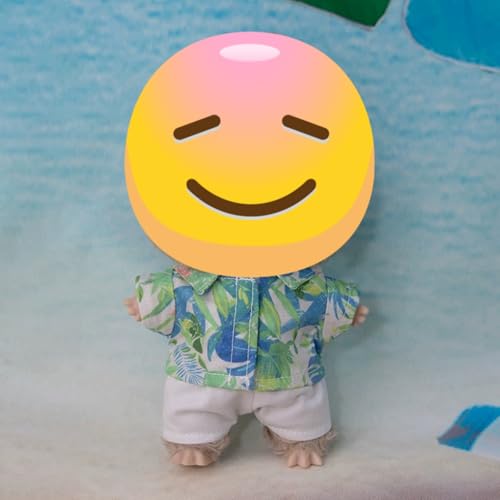 4-Piece Summer Vacation Doll Clothes Set for 6.7in/17cm Dolls - Includes Hat, Shirt, Pants & Guitar