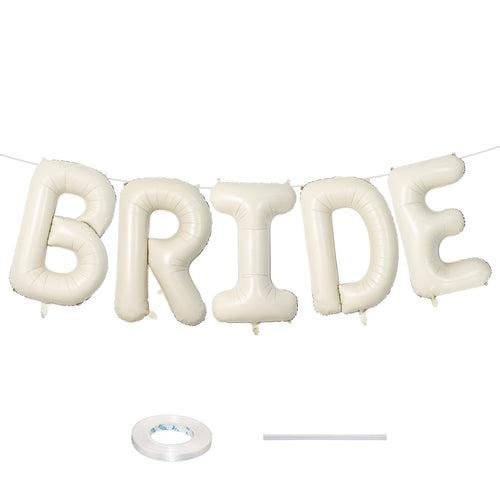 40 Inch Beige BRIDE Foil Balloons – Bachelorette & Bridal Shower Letter Set