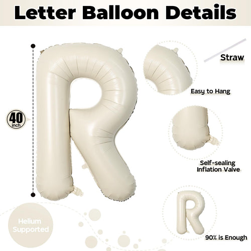 40 Inch Beige BRIDE Foil Balloons – Bachelorette & Bridal Shower Letter Set