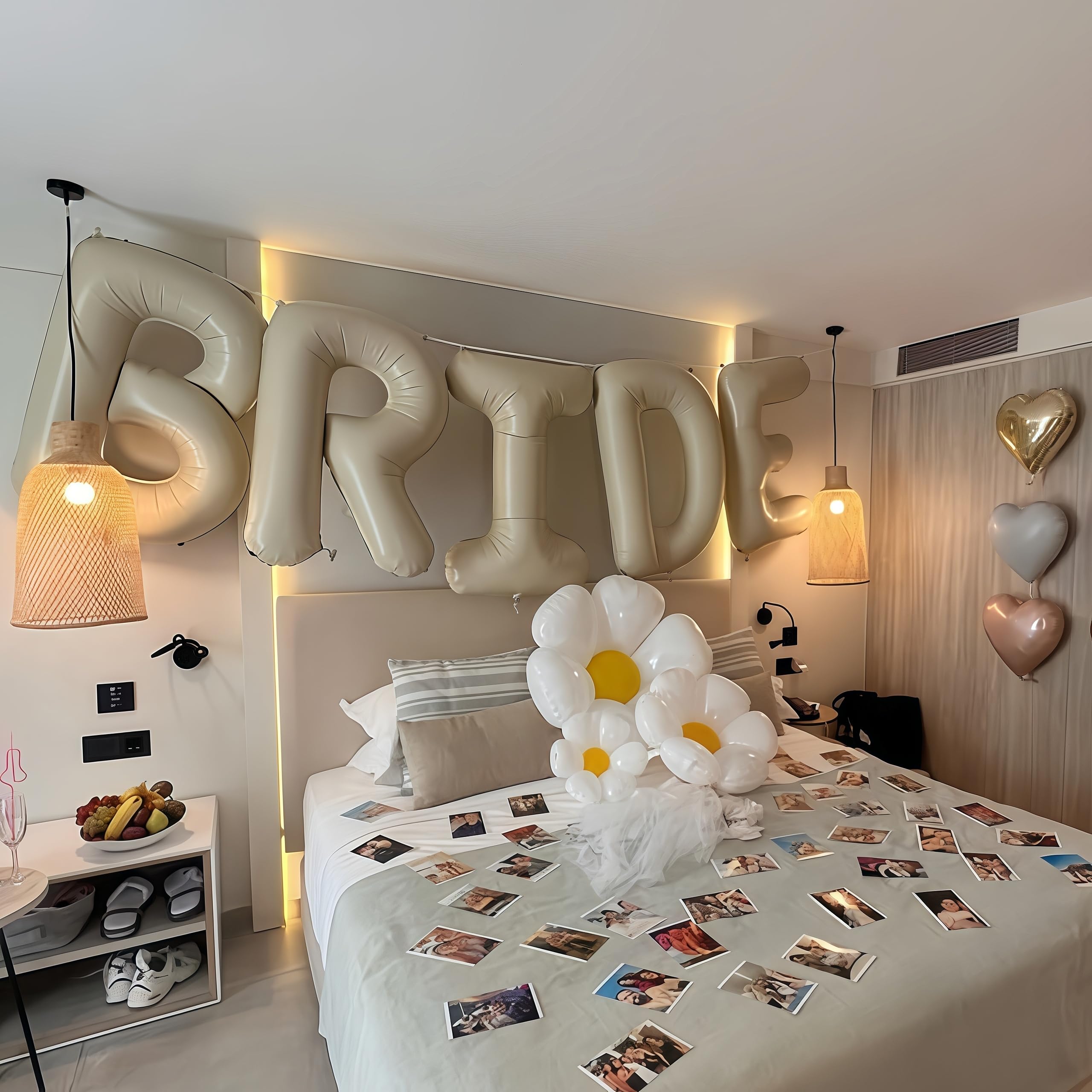 40 Inch Beige BRIDE Foil Balloons – Bachelorette & Bridal Shower Letter Set