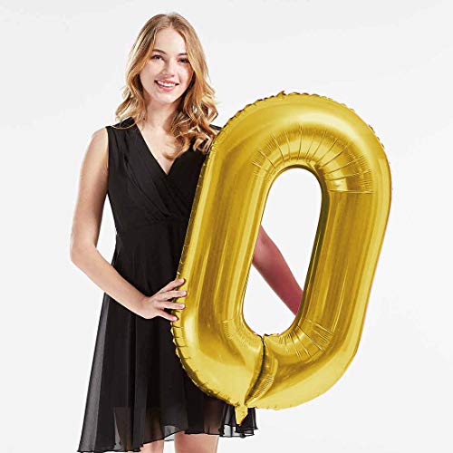 40 Inch Gold Foil 50th Birthday Balloons Set - Jumbo Number 5 and 0 for Women or Men Party Decorations