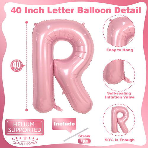40 Inch Pastel Pink BRIDE Foil Balloon Set - 5 Large Letter Balloons for Bridal Shower, Bachelorette Party Decorations