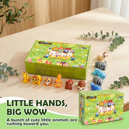 40 Mini 3D Printed Articulated Animals - Cybermaker Pack for Party Favors & Classroom Prizes