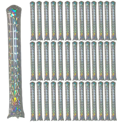 40-Pack Inflatable Thunder Sticks (23.6") for Sports Cheering – Boom Sticks in 9 Colors