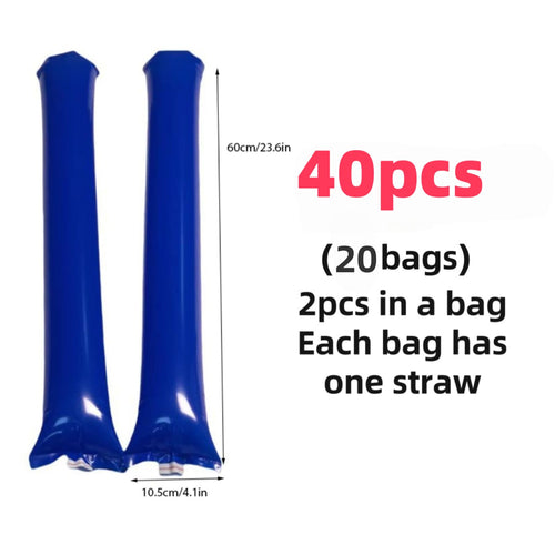 40-Pack Inflatable Thunder Sticks (Blue) – Cheering Sticks for Sports, Parties, and Events
