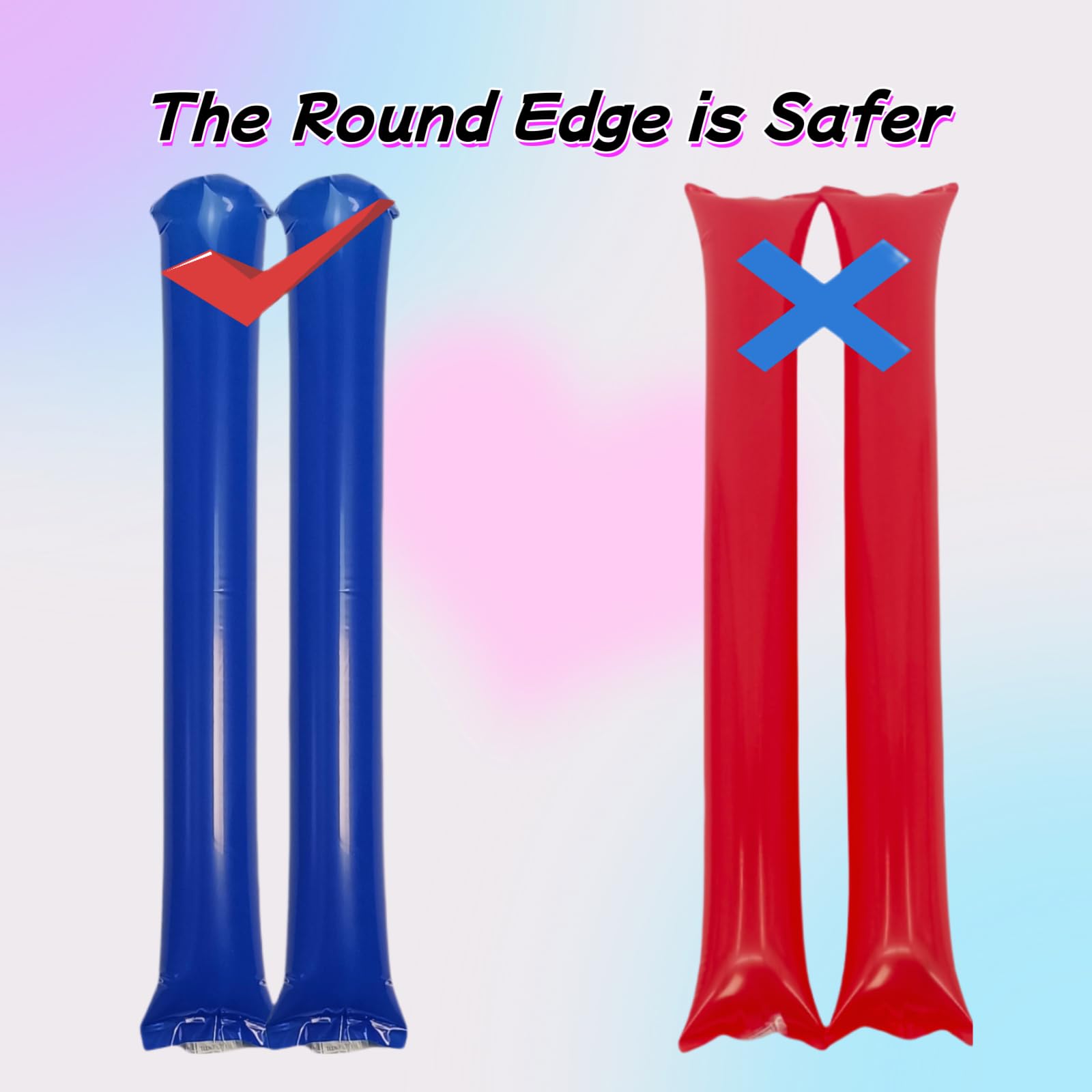 40-Pack Inflatable Thunder Sticks (Blue) – Cheering Sticks for Sports, Parties, and Events