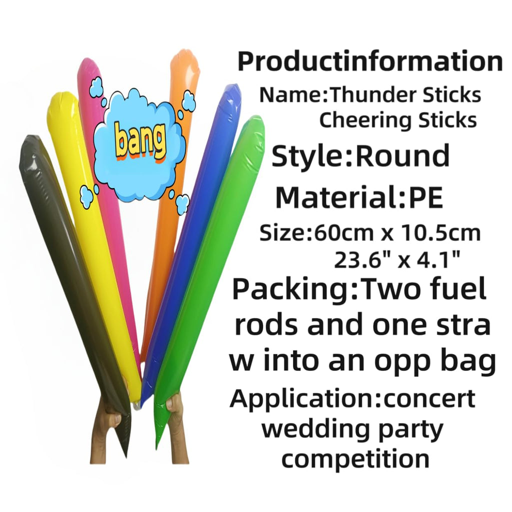 40-Pack Inflatable Thunder Sticks (Blue) – Cheering Sticks for Sports, Parties, and Events