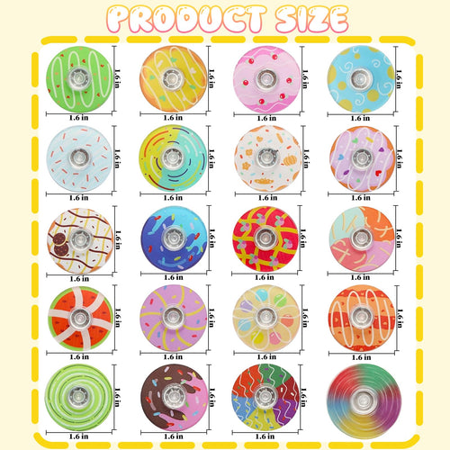 40-Pack Mini Fidget Spinners Bulk - Donut Style Quiet Fidget Toys for Kids, Teens & Adults - Classroom Prizes, Party Favors, Goodie Bag Stuffers - TGIQROVE