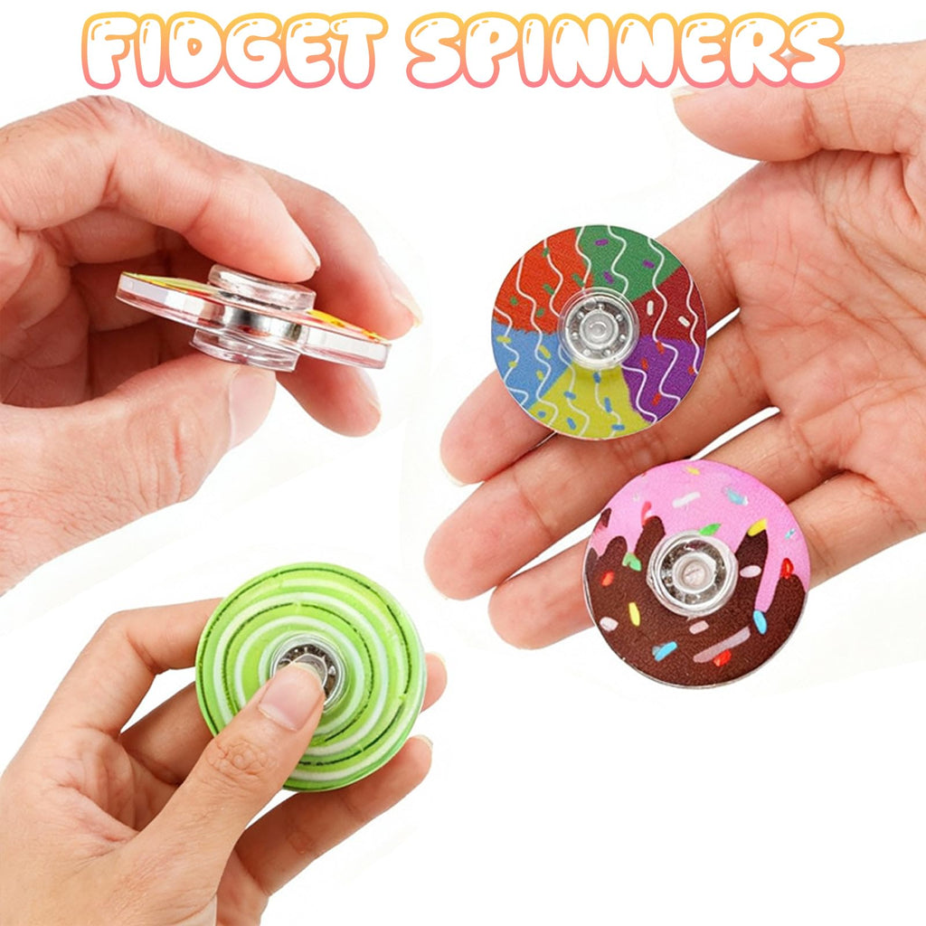 40-Pack Mini Fidget Spinners Bulk - Donut Style Quiet Fidget Toys for Kids, Teens & Adults - Classroom Prizes, Party Favors, Goodie Bag Stuffers - TGIQROVE