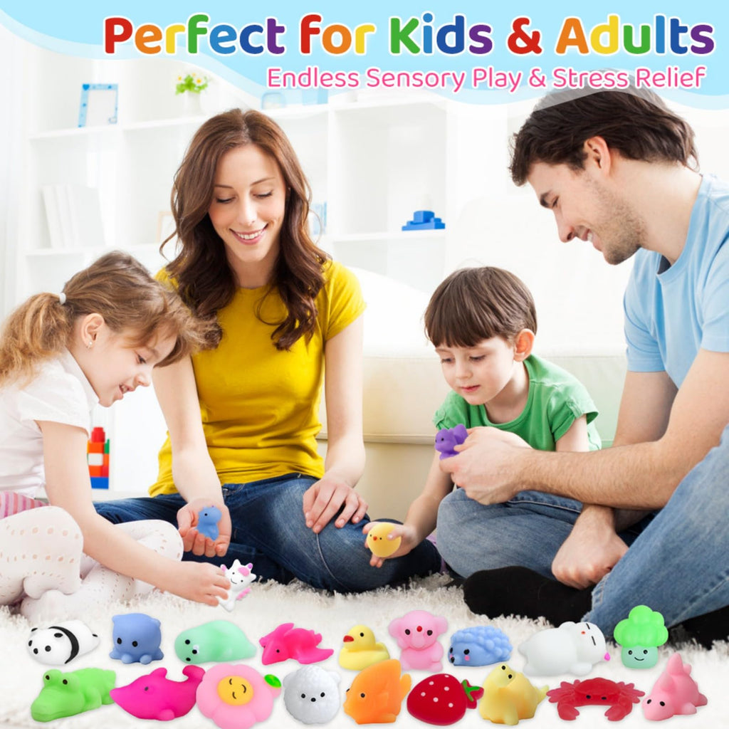 40-Pack Mochi Squishies: Unique Kawaii Animal Squishy Toys for Kids Party Favors