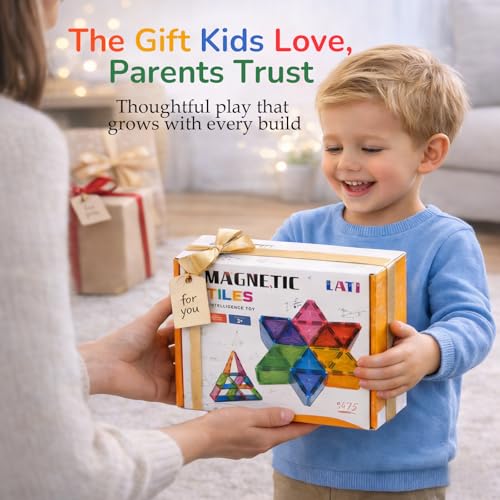 40-Piece Magnetic Tile Starter Set for Ages 3-6 – Build 2D & 3D with Squares and Triangles