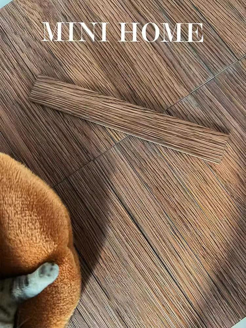 40-Piece Miniature Dollhouse Wood Flooring in Black Walnut – Realistic Wood Grain for 1:12 to 1:6 Scale