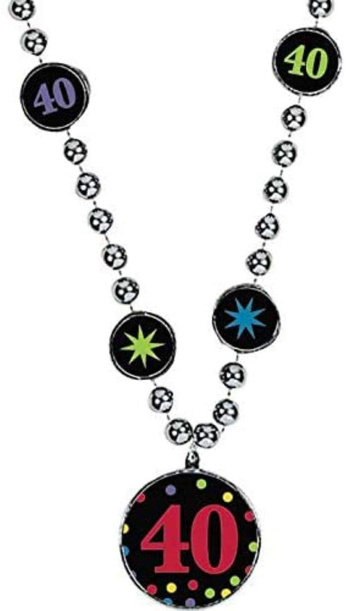 40th Birthday Beaded Necklace - 76cm Party Accessory for Women