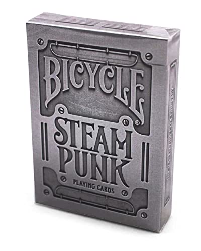 Bicycle Silver Steampunk Standard Index Poker Playing Cards – Premium USA-Made Deck