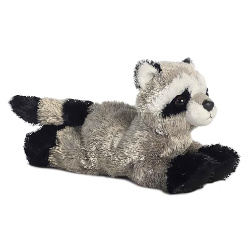 Aurora Mini Flopsie Rascal Raccoon Plush - 8" Gray Stuffed Animal, Soft & Playful