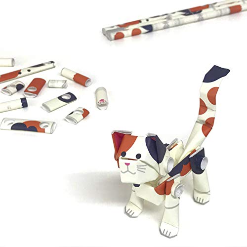 Build a Movable Calico Cat with PIPEROID Japanese 3D Paper Puzzle Kit – DIY Origami Fun for Kids & Adults