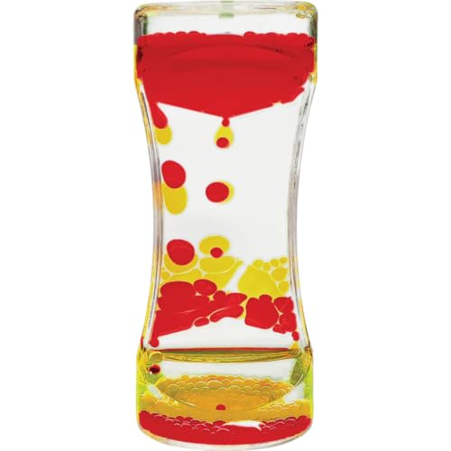 Teacher Created Resources Red & Yellow Liquid Motion Bubbler – Relaxing Sensory Timer for Desk & Classroom