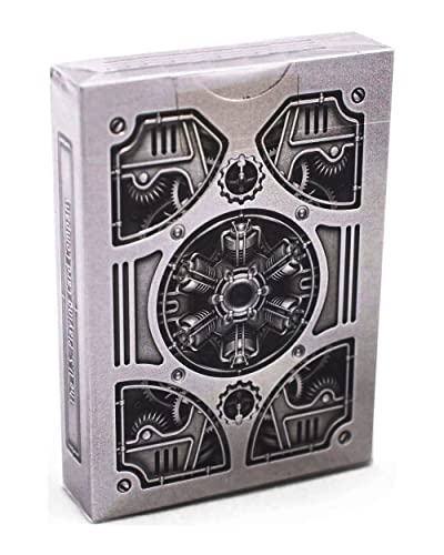 Bicycle Silver Steampunk Standard Index Poker Playing Cards – Premium USA-Made Deck