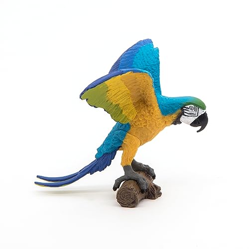 Papo Blue Macaw Figurine – Hand-Painted Parrot Toy, Ages 3+